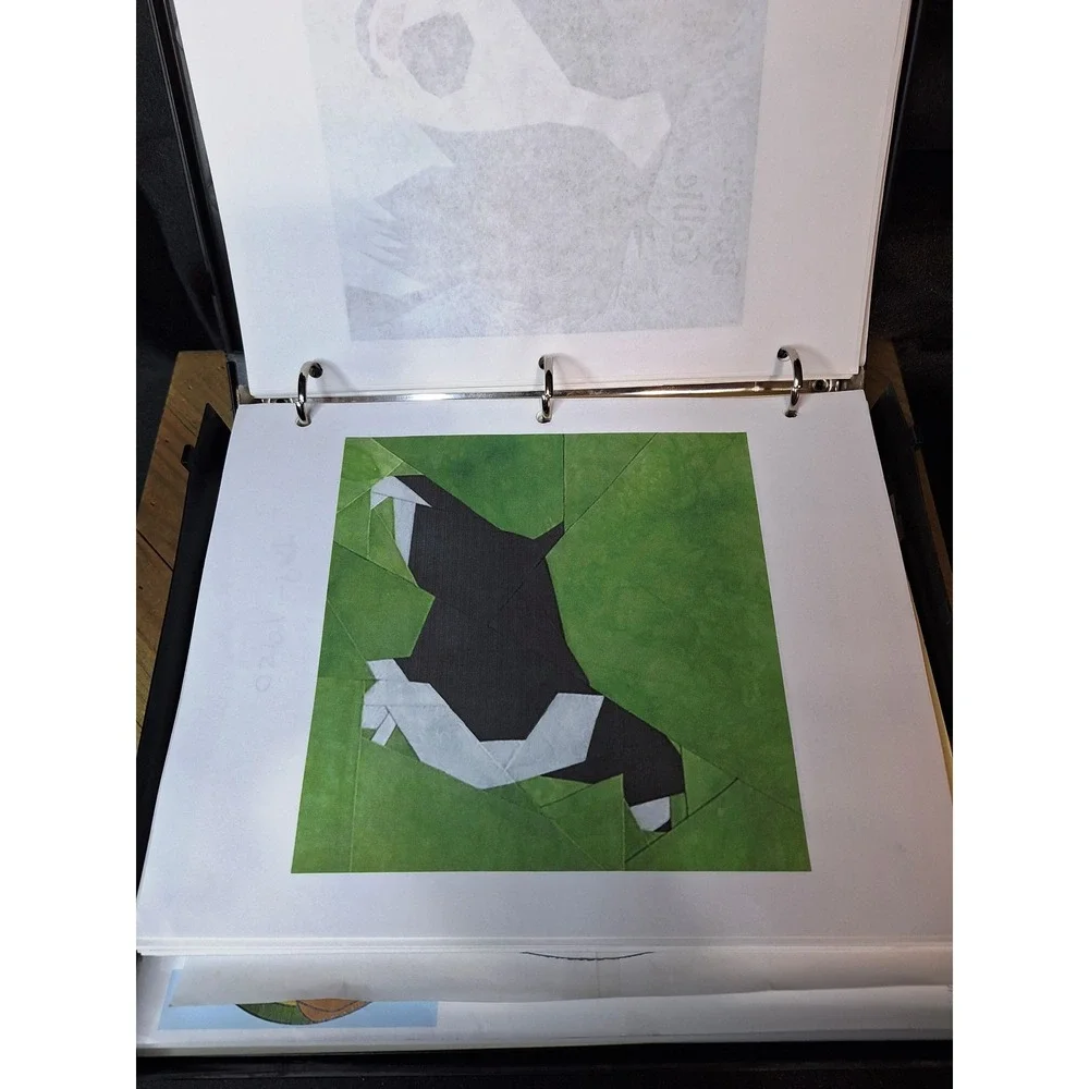 Vintage Dog Quilt & Stained Glass Pattern Collection Binder Afghan Poodle More